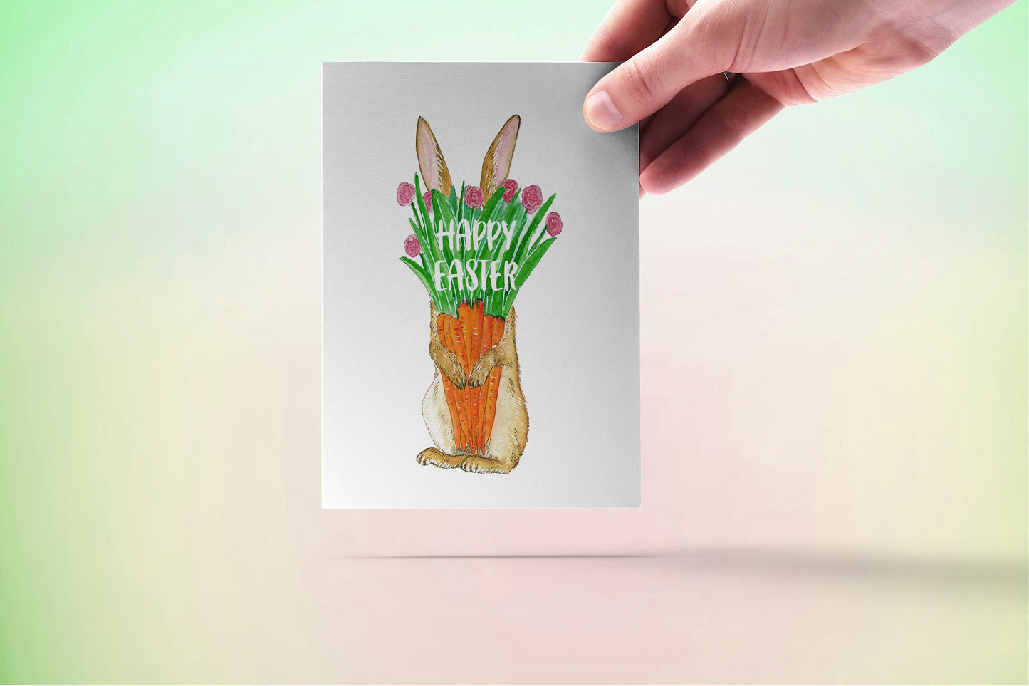 10 Happy Easter Cards Pack - Easter Bunny Egg Basket Gifts- Spring Greeting Card Pack For Kids - Liyana Studio Greeting Cards Handmade
