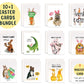 10 Happy Easter Cards Pack - Easter Bunny Egg Basket Gifts- Spring Greeting Card Pack For Kids - Liyana Studio Greeting Cards Handmade