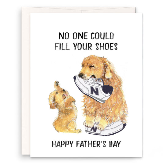 Dad And Daughter Happy Fathers Day Card Funny - Dad Birthday Cards From Son - Following In Father's Footsteps Dog Dad Card For Husband