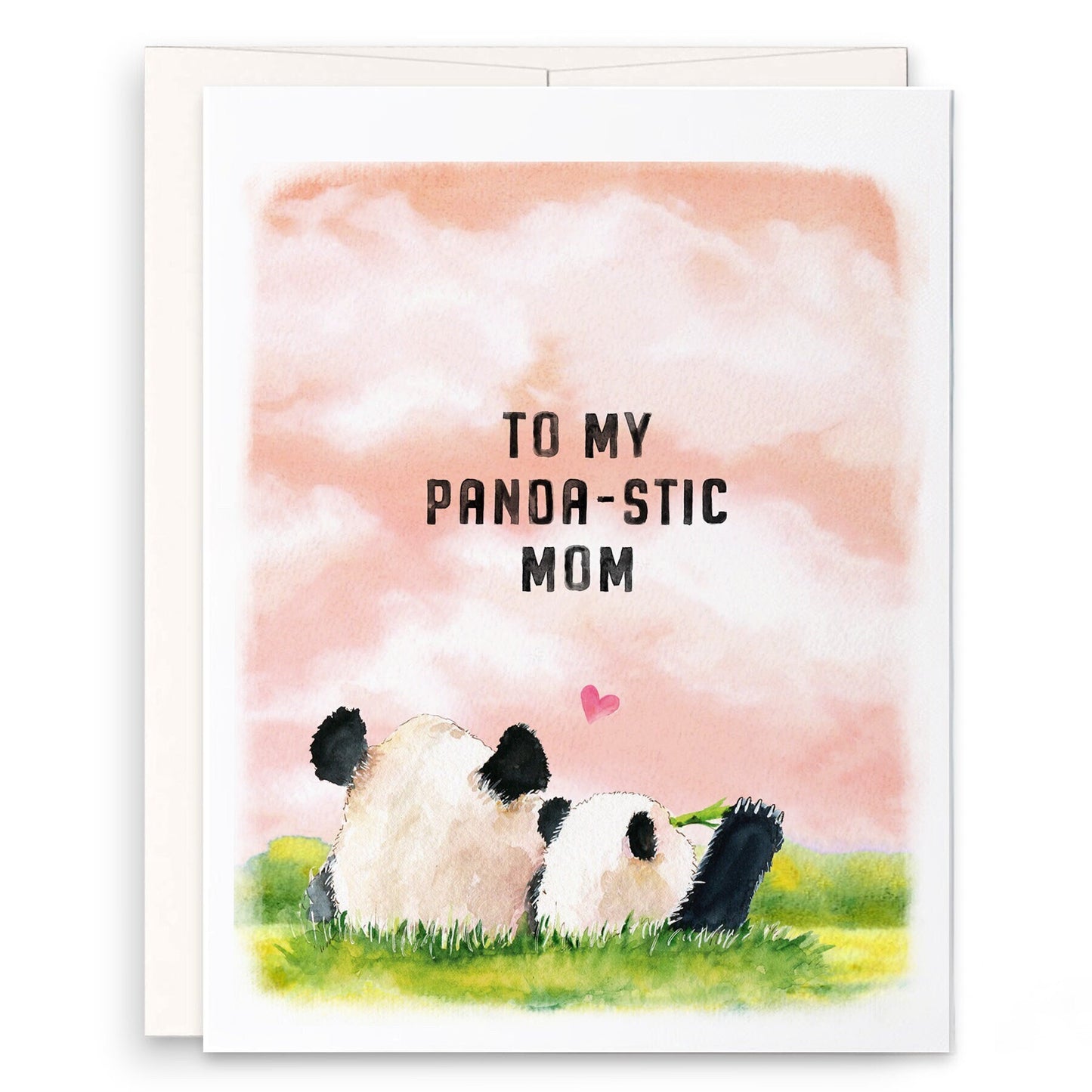 To My Panda-stic Mom Card - Panda Mom And Baby Mother's Day Card Funny - Mom Birthday Card From Daughter - Liyana Studio Greeting Cards
