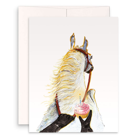 Horse Birthday Cards For Her - Equestrian Gifts For Horse Lover - Liyana Studio Greeting Card Handmade