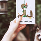 Bird Feeder Funny Birthday Cards For Bird Watching - Bird Birthday Card For Bird Lover - Nature Lover Squirrel Raccoon Deer - Liyana Studio