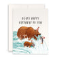 Grizzly Bear Birthday Cards For Her - Papa Mama Bear Birthday Card For Kid - Katmai Grizzly Bears Birthday Card Funny - Liyana Studio