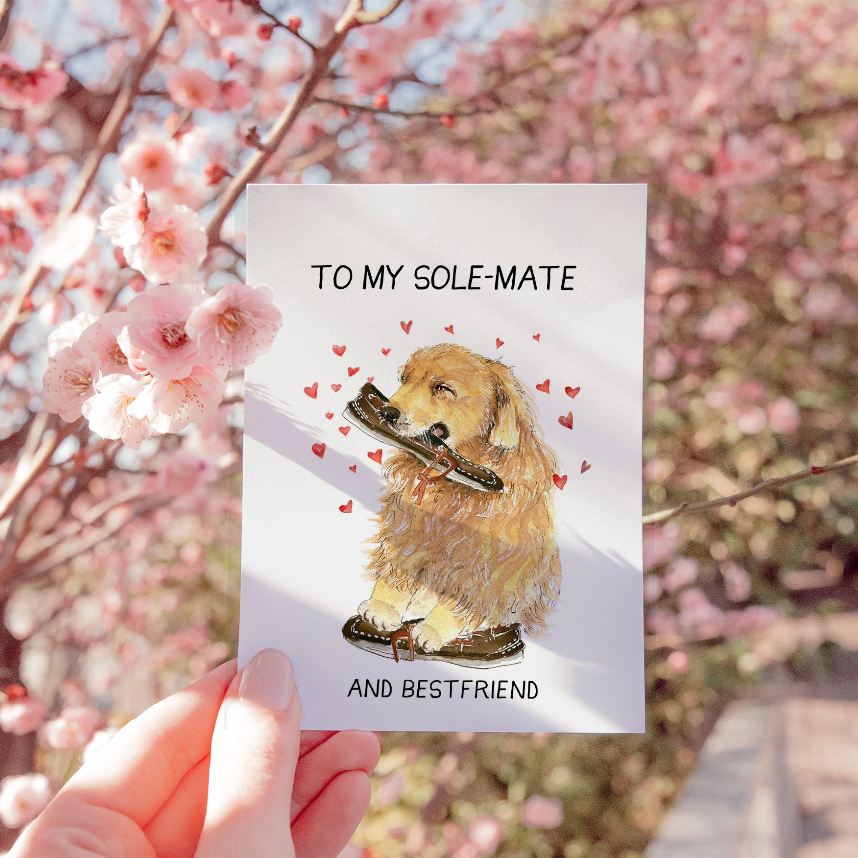 Cute Dog Anniversary Card For Husband - Best Friend Sole Mate Leather Anniversary Gift For Girlfriend