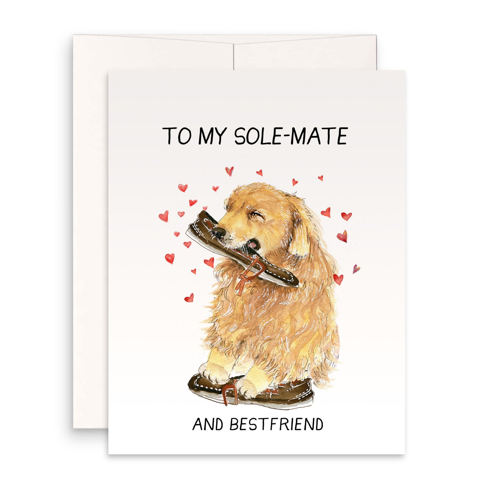 Cute Dog Anniversary Card For Husband - Best Friend Sole Mate Leather Anniversary Gift For Girlfriend