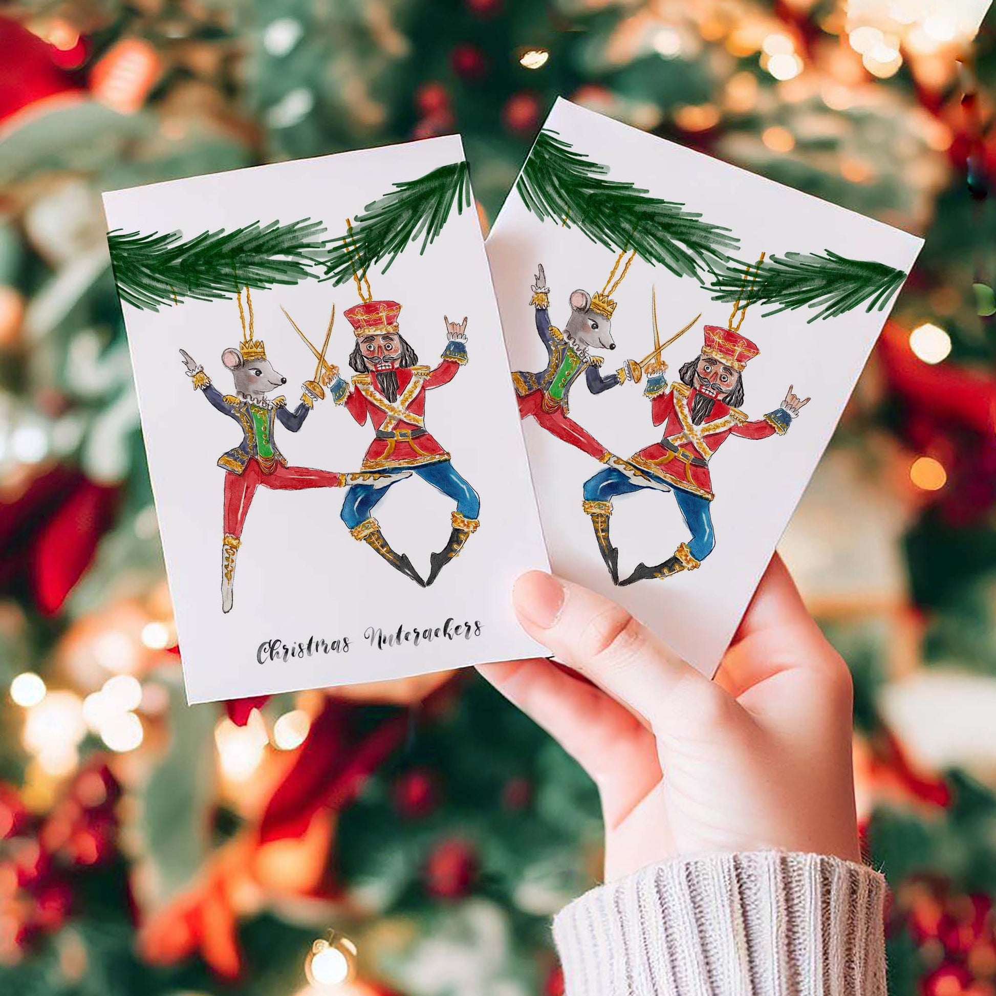 Nutcracker Christmas Cards Funny - Xmas Ornament Rude Christmas Cards For Brother - Liyana Studio Handmade Greetings
