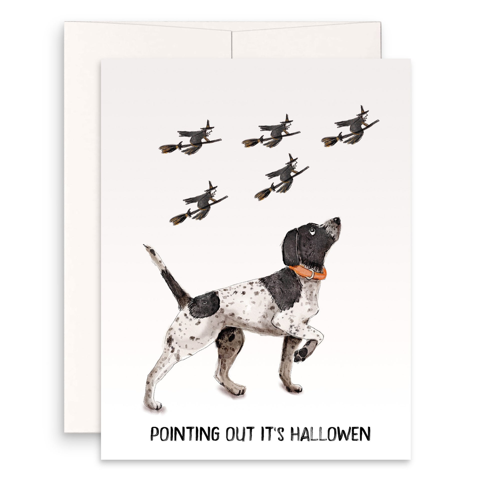 Pointing Witches Funny Halloween Cards - German Shorthaired Pointer Dog Witch Card - Liyana Studio Handmade Greetings pointing-witches-funny-halloween-cards-german-shorthaired-pointer-dog-witch-card-liyana-studio-handmade-greetings