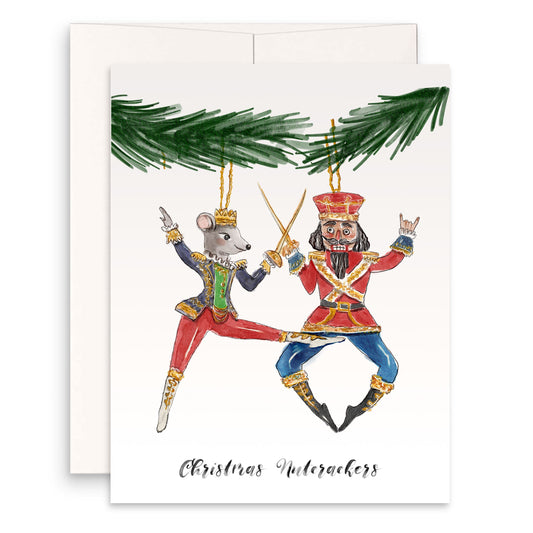 Nutcracker Christmas Cards Funny - Xmas Ornament Rude Christmas Cards For Brother - Liyana Studio Handmade Greetings