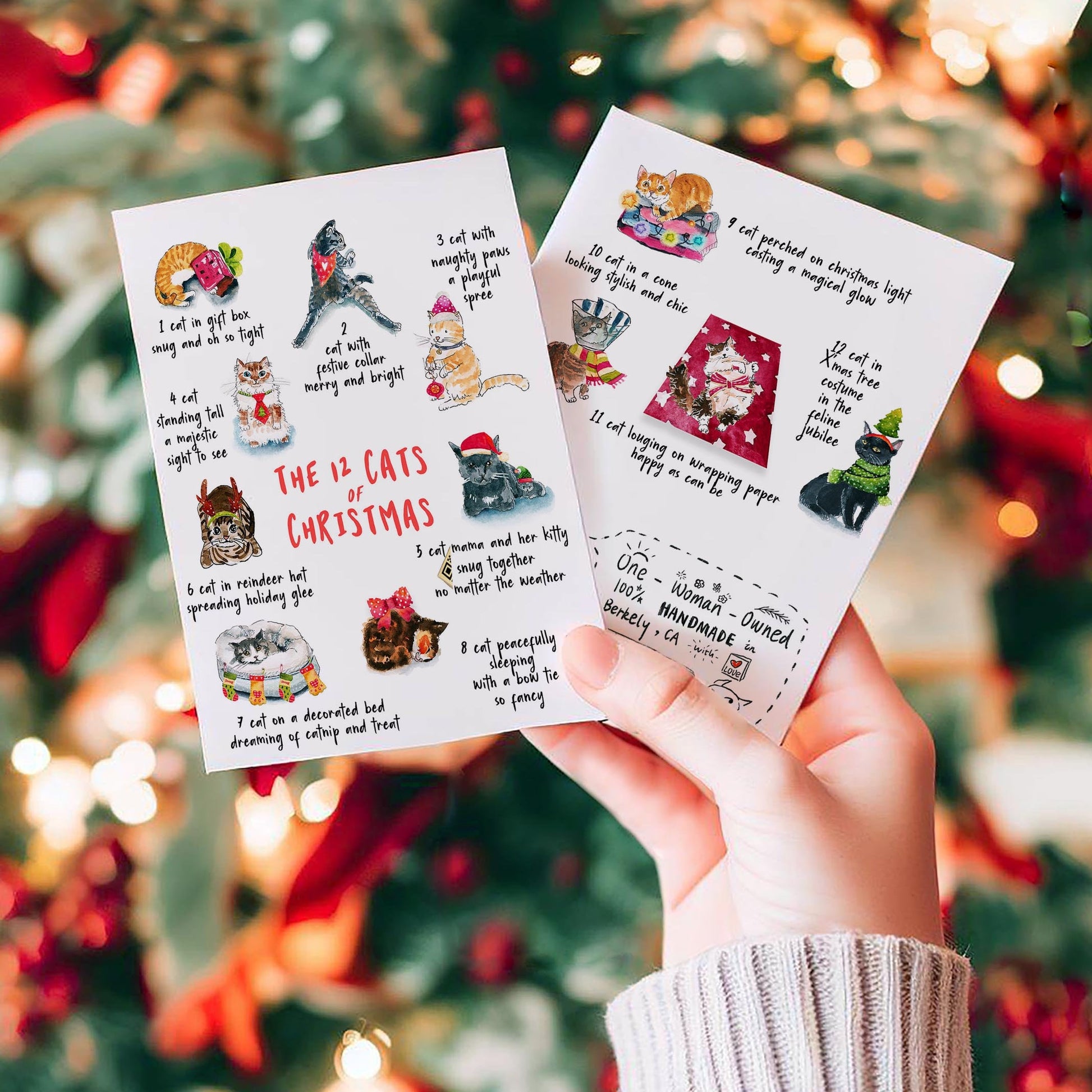Funny Cat Christmas Cards - 12 Days Of Christmas Gifts For Cat Lovers - Handmade By Liyana Studio funny-cat-christmas-cards-12-days-of-christmas-gifts-for-cat-lovers-handmade-by-liyana-studio