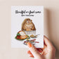 Fat Pants Squirrel Happy Thanksgiving Cards Funny - Food Coma Thanksgiving Gift For Friends - Handmade By Liyana Studio Greetings
