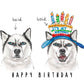 Bald To Bold Husky Dog Christmas Card Funny - Christmas Gifts For Men - Happy Holiday Cards For Dog Lover - Liyana Studio Handmade