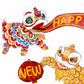 Lion Dance Happy Lunar New Year Cards Set - 2024 Chinese New Year Card For Kids - The Year Of The Dragon