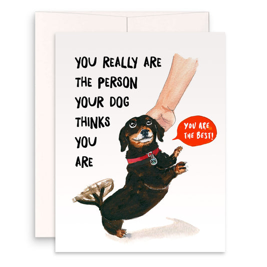 Best Dog Person Funny Thank You Cards Set - Dachsund Dog Encouragement Cards For Dog Lovers - Wiener Dog Lover Gift For Him