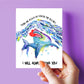 Funny Shark Valentines Card For Him - I Choose You Funny Love Card For Husband - Watercolor Handmade Card By Liyana Studio