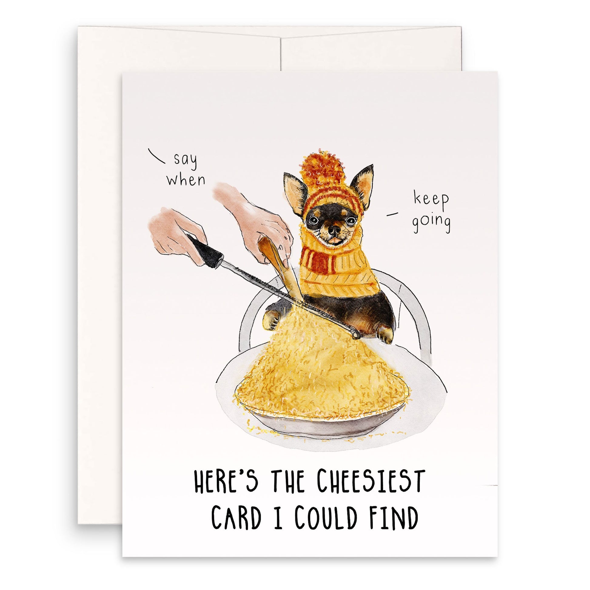 Cheese Chihuahua Dog Valentine Card For Him - Cheesy Funny Love Card For Husband - Funny Greeting Cards handmade By Liyana Studio