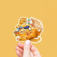 Cat Snacking Gamer Sticker - Pizza Snack Food Sticker For Video Gaming - Nerdy Gamer Vinyl Sticker Waterproof