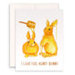 Honey Bunny Love Card For Husband - Cute Valentine Cards For Rabbit Lover Gift