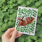 Lucky Clovers Horse Good Luck Card For Friends - Four Leaf Shamrock Cards For Horse Lovers - Saint Patrick's Day Card For Her
