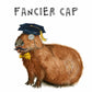 Fancy Capybara Funny Graduation Card 2024 - Doctorate Tam PHD Graduation Cards - Liyana Studio Handmade Greeting Cards