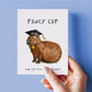 Fancy Capybara Funny Graduation Card 2024 - Doctorate Tam PHD Graduation Cards - Liyana Studio Handmade Greeting Cards